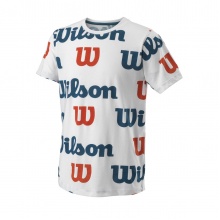 Wilson Tennis Tshirt All Over Logo Tech (Cotton Blend) white Boys